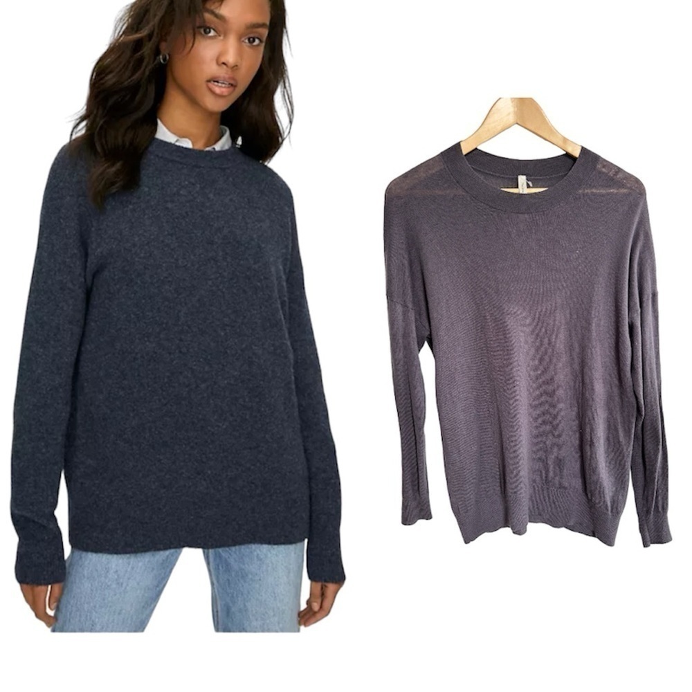 Aritzia The Group Babaton Thurlow Oversized Knit Sweater purple cotton cashmere